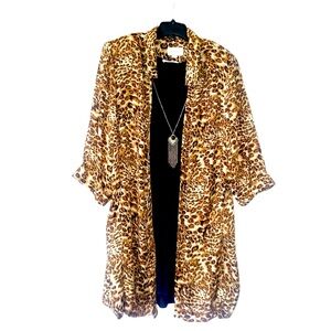 New Plus Size Leopard Print Kimono /Cardigan/Jacket